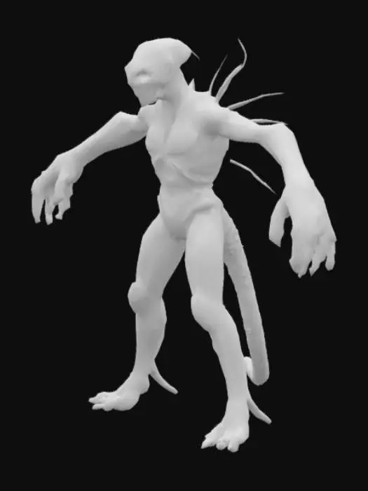 3D model for demon xenomorph  human parts demon  t pose 