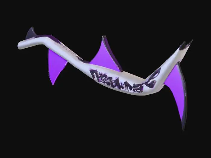 3D model for Black tail with Purple thin spike around on the surface.