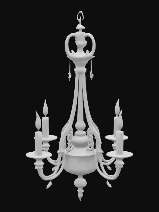 3D model for Crypt ceiling pendant with glowing candles, vintage and rusty