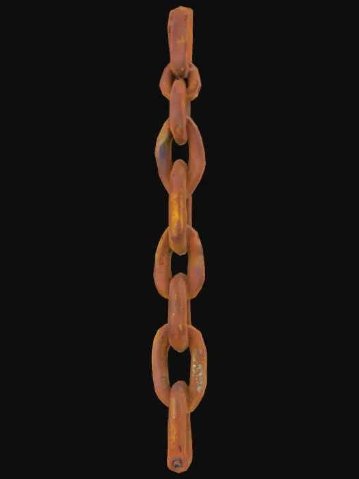 3D model for rusty chain, straight, 2 meters long