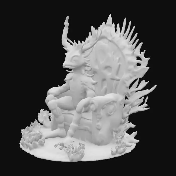 3D model for #ocean#, highly detailed majestic shrimp king, epic pose