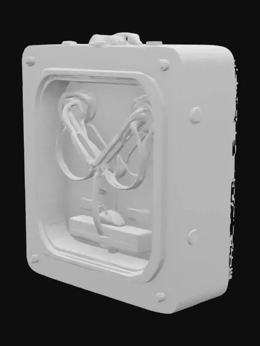 3D model for Flux Capacitor blueprint sketch 