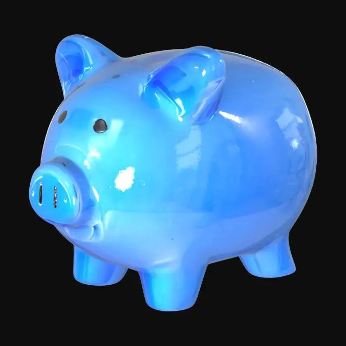 3D model for Blue Piggy Bank