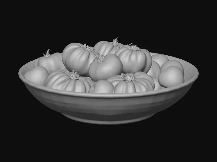 3D model for Bowl of Yellow Tomatoes