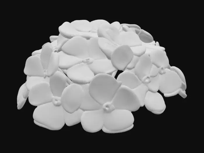 3D model for Pretty clump of forget-me-not flowers pink and blue on a pure white background 