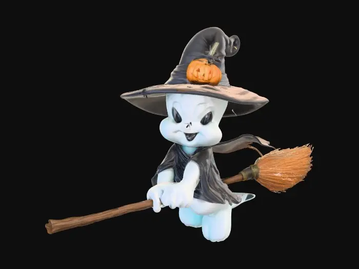 3D model for Flying Ghost Apprentice, #Halloween2025# Casper broom flight witches
