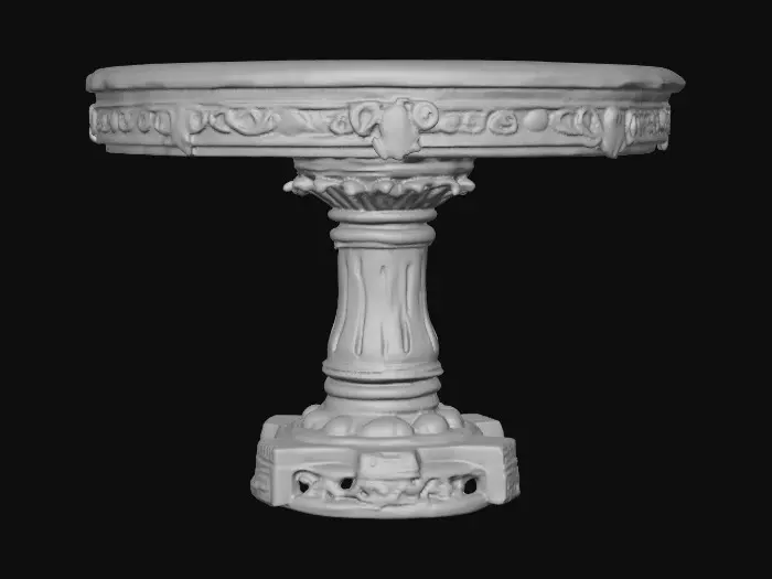 3D model for Ornamental, round , Pedestal,  gold, white, concrete, Table, Rocco #Thanksgiving#