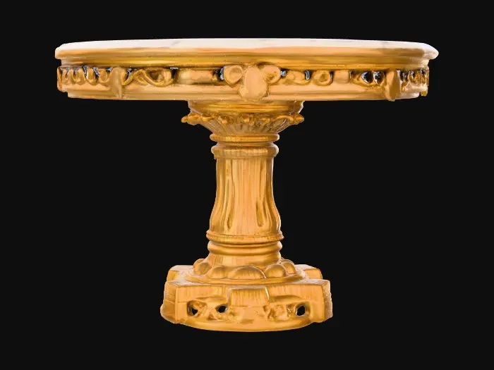 3D model for Ornamental, round , Pedestal,  gold, white, concrete, Table, Rocco #Thanksgiving#