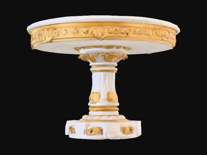 3D model for Ornamental, round , Pedestal,  gold, white, concrete, Table, Rocco #Thanksgiving#