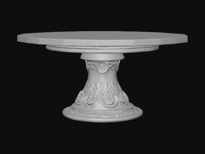3D model for Ornamental, round , Pedestal,  gold, white, concrete, Table, Rocco #Thanksgiving#