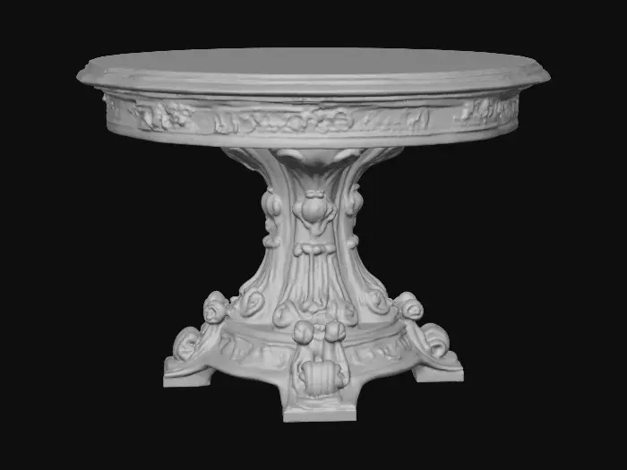 3D model for Ornamental, round , Pedestal,  gold, white, concrete, Table, Rocco #Thanksgiving#