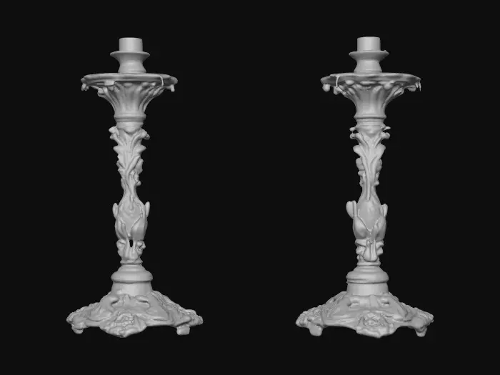3D model for Short European stlyed candlestick bases , very ornate and vintage leaves, flowers, vines .[without candle]   #Thanksgiving#