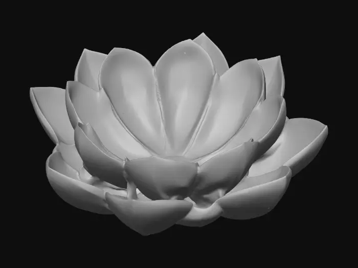 3D model for Short cupped flower petal shaped base, single layered, pretty delicate colors