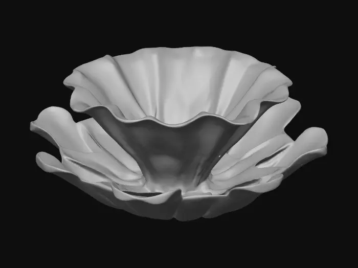 3D model for Short cupped flower petal shaped base, single layered, pretty delicate colors