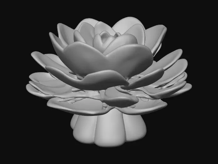 3D model for Short cupped flower petal shaped base, single layered, pretty delicate colors