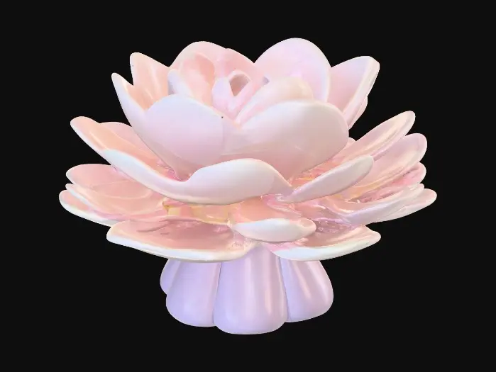 3D model for Short cupped flower petal shaped base, single layered, pretty delicate colors