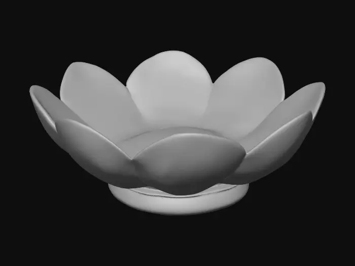 3D model for Short cupped flower petal shaped base, single layered, pretty delicate colors
