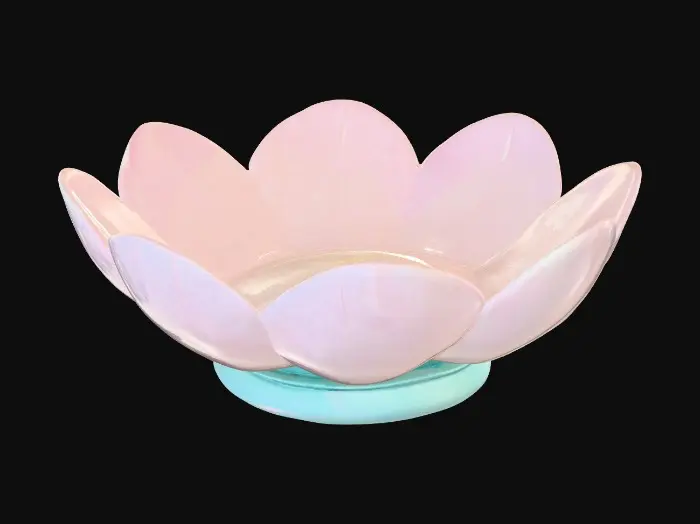 3D model for Short cupped flower petal shaped base, single layered, pretty delicate colors