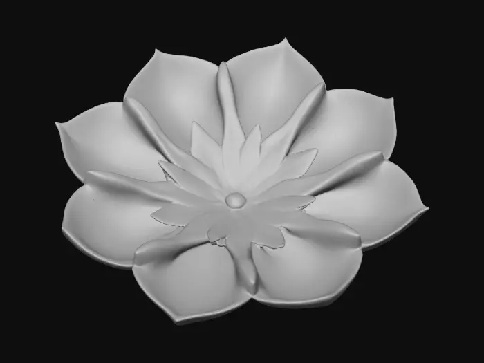 3D model for Short cupped flower petal shaped base, single layered, pretty delicate colors