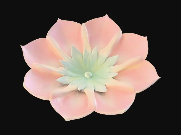 3D model for Short cupped flower petal shaped base, single layered, pretty delicate colors
