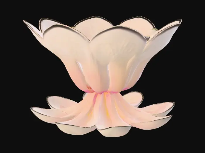 3D model for Short cupped flower petal shaped base, single layered, pretty delicate colors