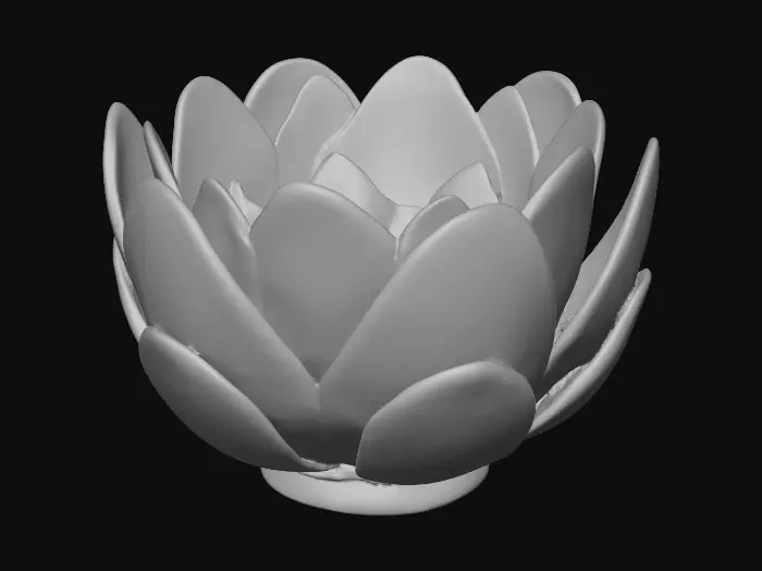 3D model for Short, delicate, Pretty, flower shaped,  round cupped base, Valentine colors