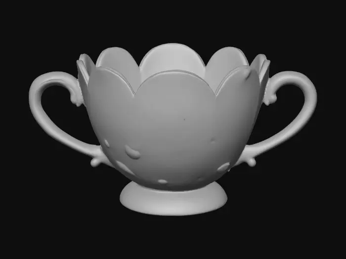 3D model for Short, delicate, Pretty, flower shaped,  round cupped base, Valentine colors