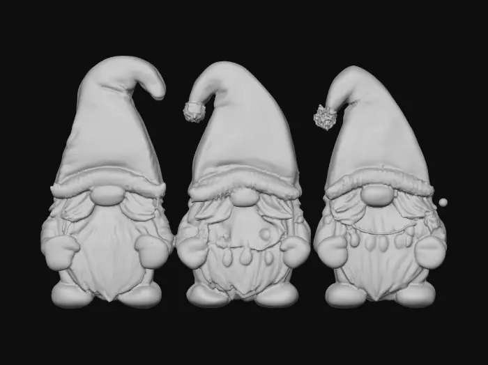 3D model for Christmas Gnomes Trio, #Christmas2025#