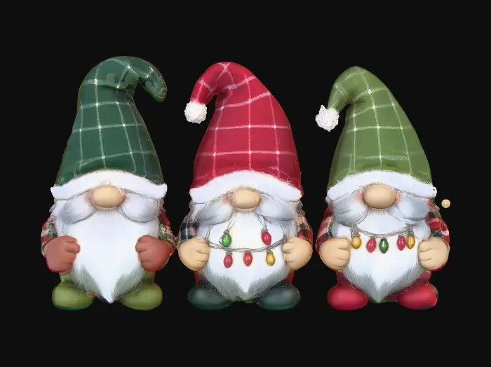3D model for Christmas Gnomes Trio, #Christmas2025#