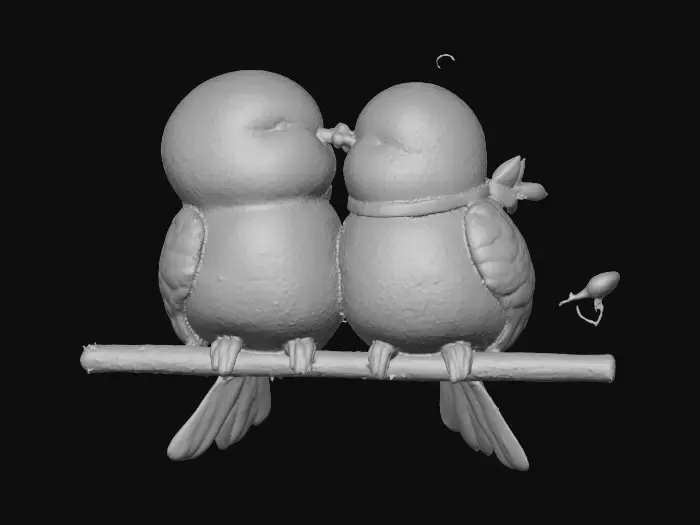 3D model for Lovebirds on a Branch
