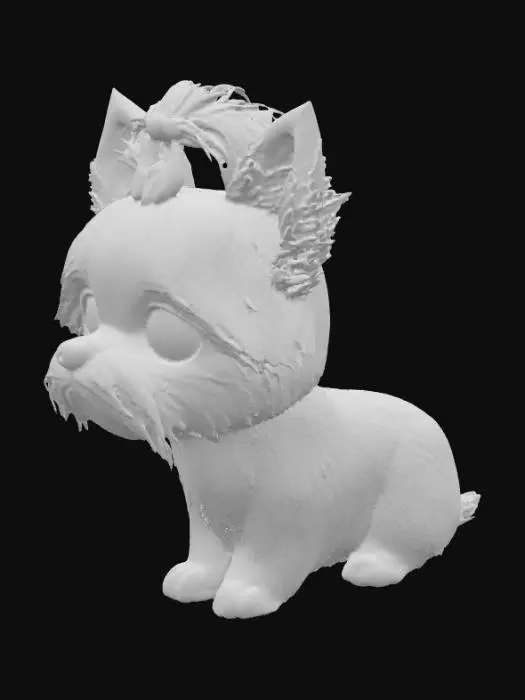 3D model for Adorable Yorkie with a bow in the hair