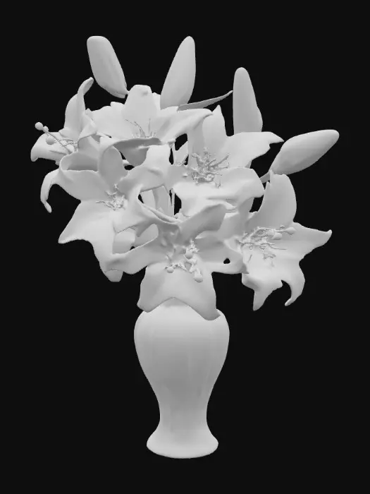 3D model for Lilies in Bloom, #PBR#