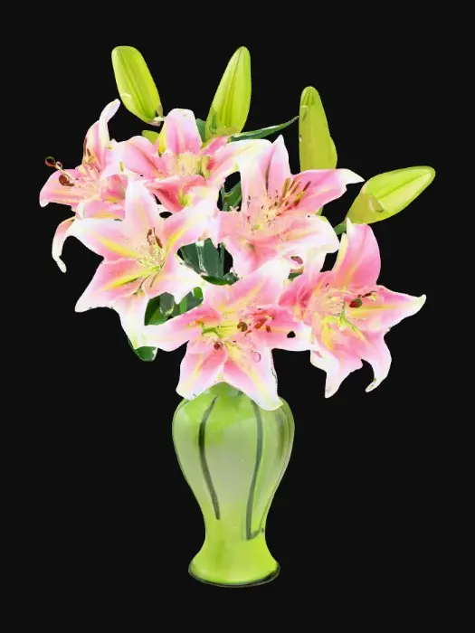 3D model for Lilies in Bloom, #PBR#