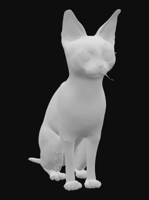 3D model for Neo-impressionist oil painting. Close-up portrait. A Burmese Siamese cat with piercing blue eyes, intricate mosaic patchwork patterns surrounding its face. Low-angle shot. Expressionist impasto art style with thick, textured layers. Vibrant colours, sharp 3D shading, abstract fractal patterns, reminiscent of Alphonse Mucha's mixed media art. Deep, rich colours, high contrast, golden lighting, detailed 8k matte painting. Best quality, masterful use of complementary colours, Unreal Engine 5, ArtStation trending, fantastical concept art, intricate details, smooth fluid brushstrokes, vivid colours, mesmerizing patterns, a true masterpiece., #PBR#