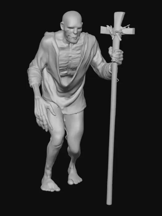 3D model for Create a creepy zombie crawling out of the grave with a cross, #Halloween2025#