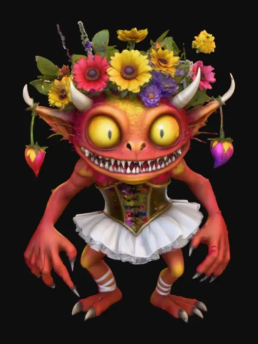 3D model for Fiendish Blossom Ballerina, #Halloween2025# creepy cute monsters