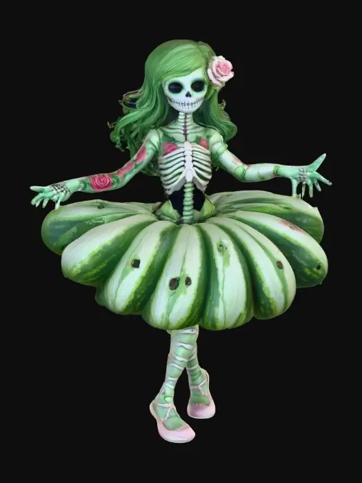 3D model for Watermelon Ghoul Ballerina, #Halloween2025#