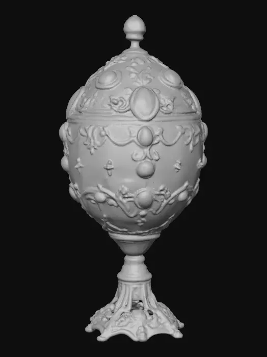 3D model for A very detailed and elborately decorated faberge egg stand a very detailed and elegant base, hyper-realistic,  #Thanksgiving#