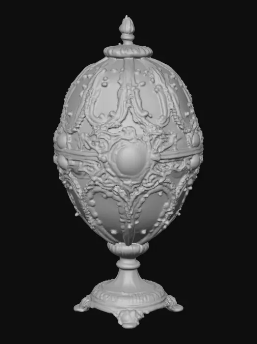 3D model for A very detailed and elborately decorated faberge egg stand a very detailed and elegant base, hyper-realistic,  #Thanksgiving#