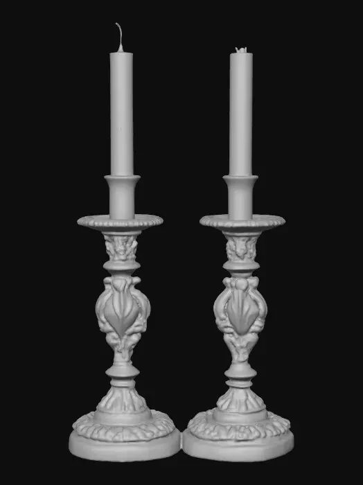 3D model for Short European stlyed candlestick bases , very ornate and vintage leaves, flowers, vines .[without candle]   #Thanksgiving#