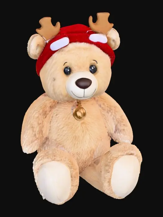 3D model for Cute Teddy bear wearing reindeer headband, #Christmas2025#,