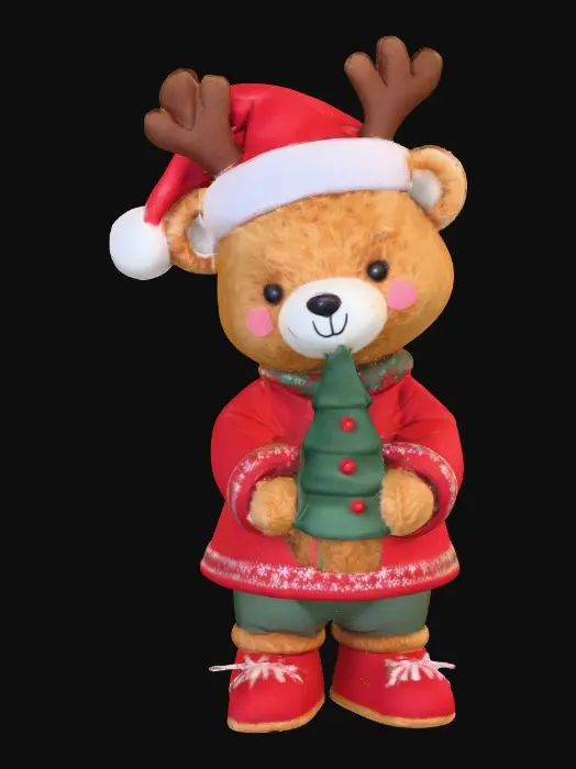 3D model for Cute Teddy bear wearing reindeer headband, #Christmas2025#,