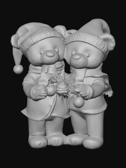 3D model for Girl and boy christmas party teddy bears. Dressed in colors of pink, burgundy, pine green, and gold. , #Christmas2025#