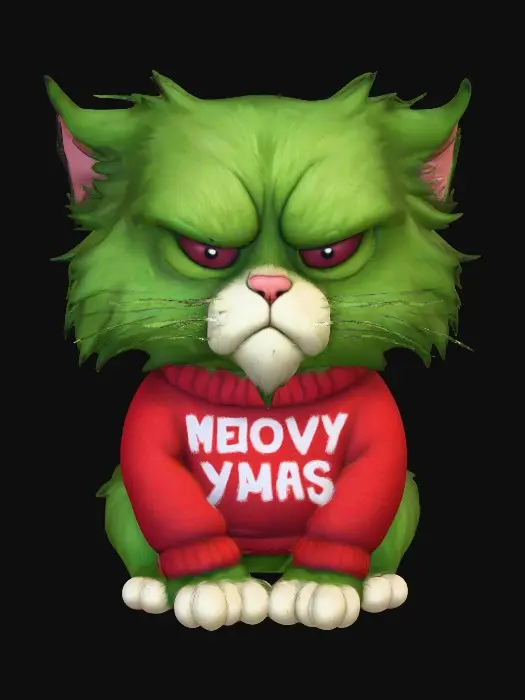 3D model for Grumpy Festive Feline, #Christmas2025#