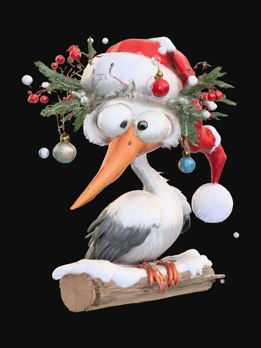 3D model for Festive Stork, #Christmas2025#