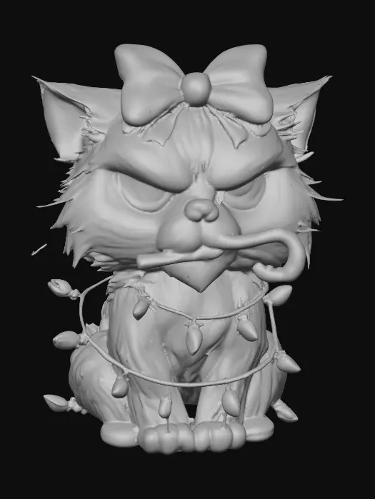 3D model for Grumpy Festive Kitty, #Christmas2025#