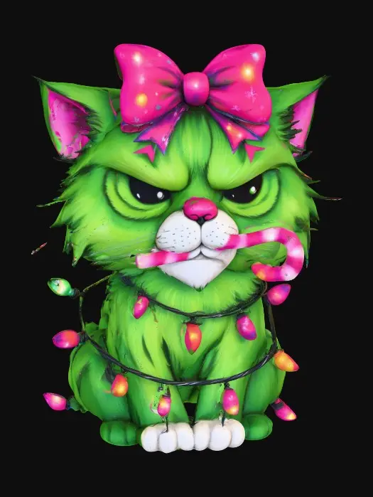 3D model for Grumpy Festive Kitty, #Christmas2025#