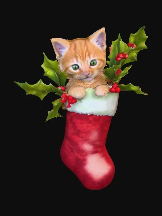 3D model for Christmas Kitten Stocking, #Christmas2025#