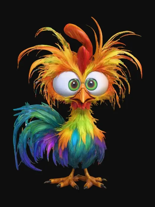 3D model for Colorful Rooster Character