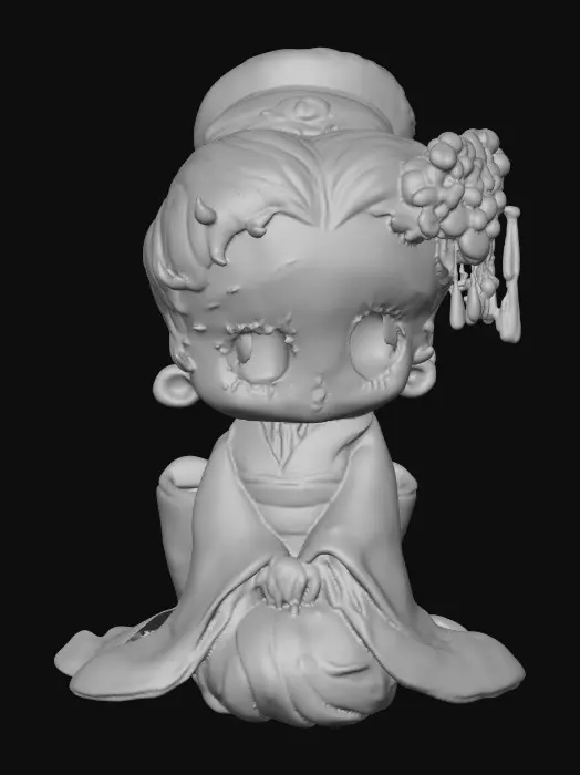 3D model for Kimono Cartoon Character